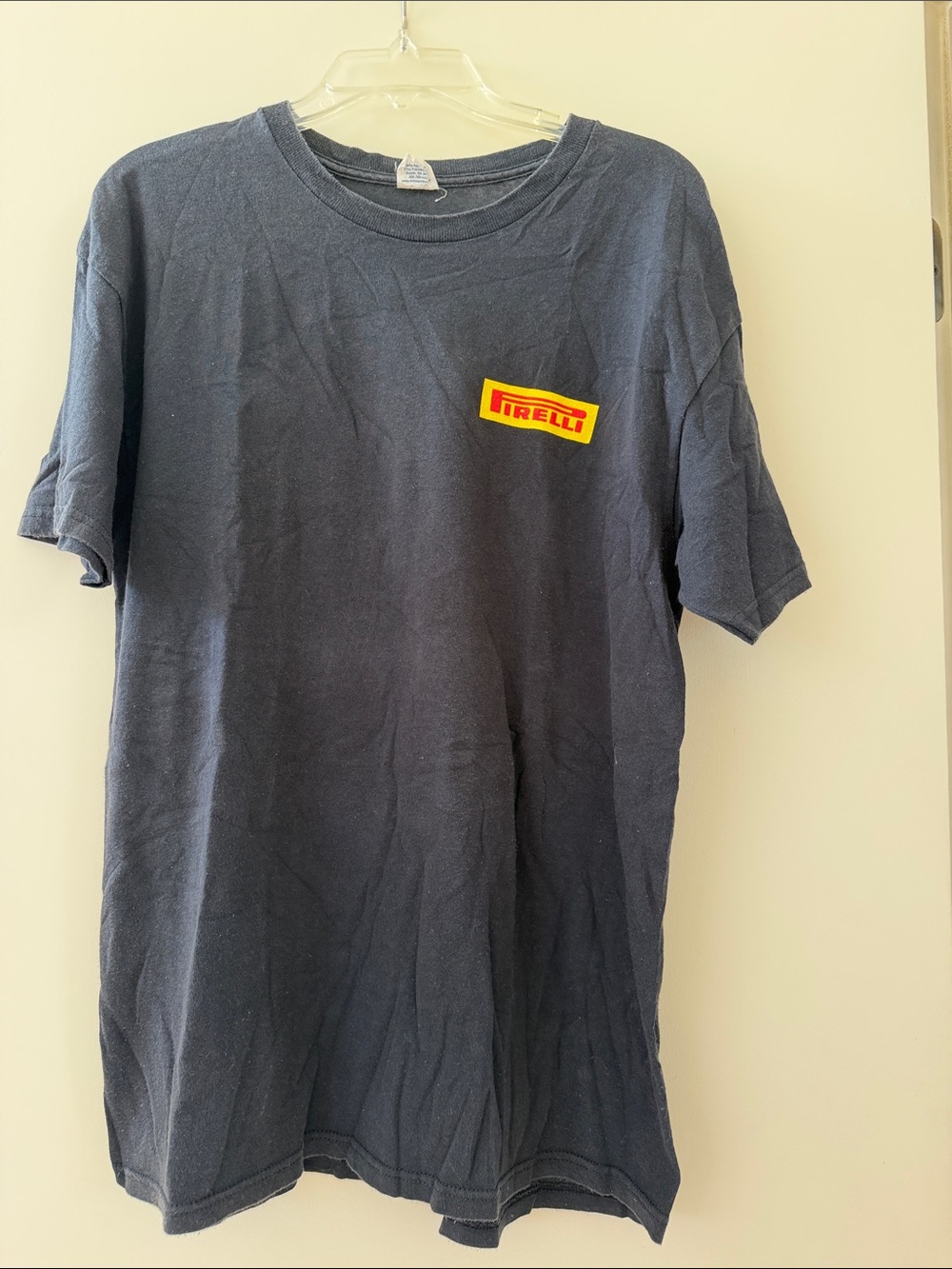 Vintage Men's or Women’s Black Pirelli Crew Neck T-Shirt